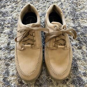 Hush Puppies Tumble Buck Leather Shoes Mens 13 Tan Comfort Lace Up